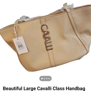 Cavalli Class Beige Tote Bag